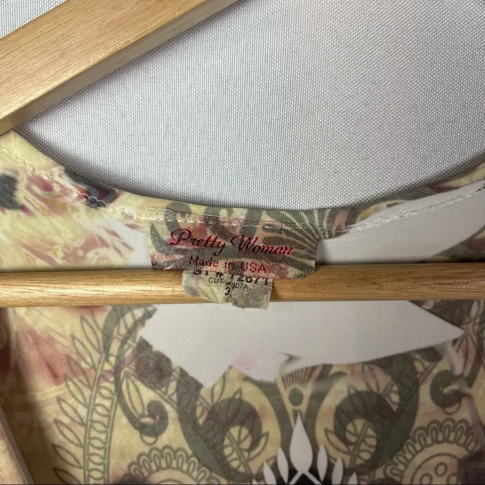 Pretty Woman Y2K Layered Printed Short Sleeve T-Shirt L - Image 5