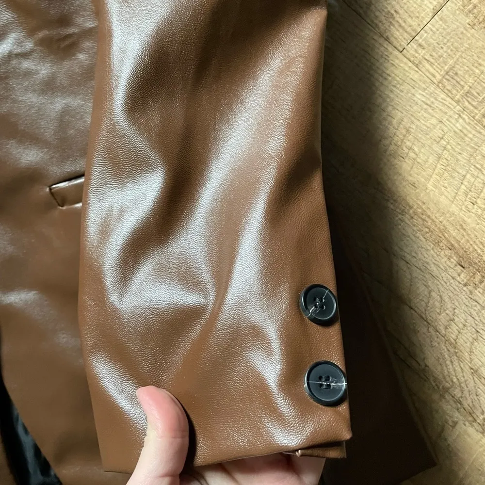 PRINCESS POLLY Jocelyn Brown Leather Jacket - Image 6