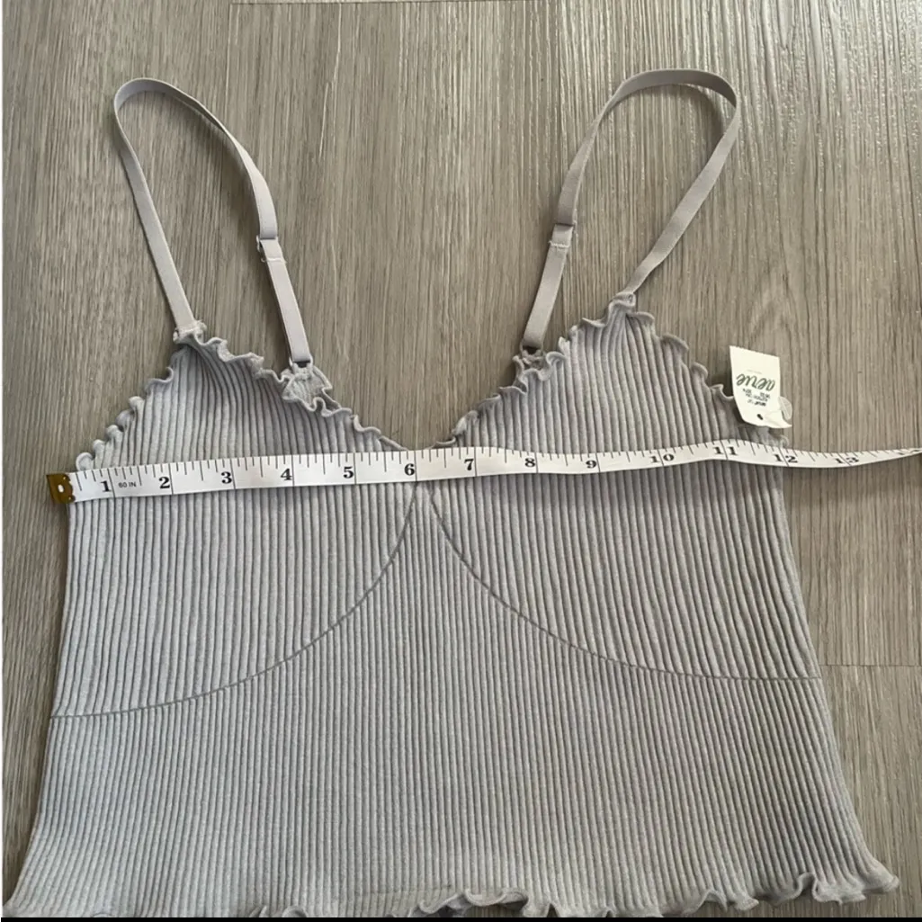 Aerie  Seamless Rib Corset Bra Crop Top in Gray size Medium - Image 6