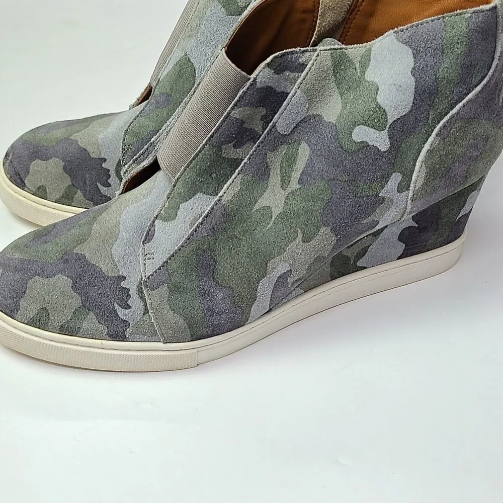 Linea Paolo Felicia Women's Platform Wedge Sneaker‎ Camouflage Size 9.5 Green - Image 3