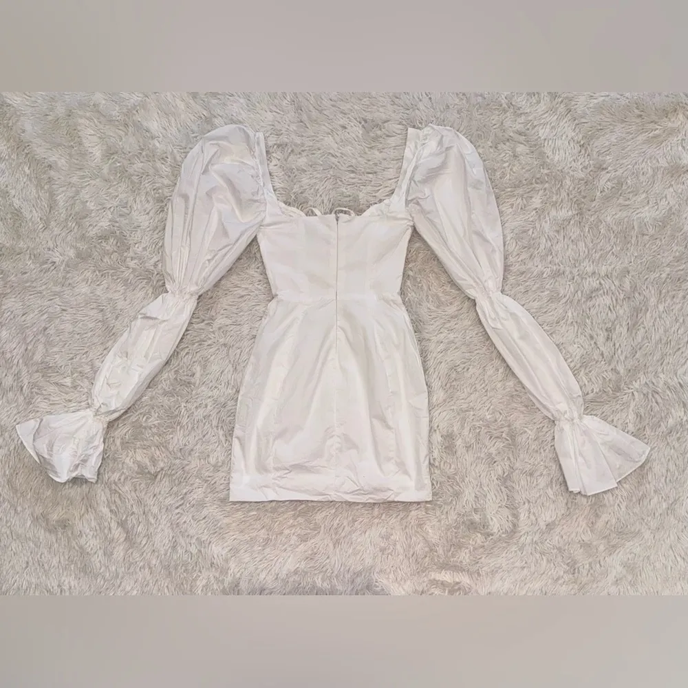 NWOT House of CB Elsie White Puff Sleeve Corset Dress Size Small - Image 7