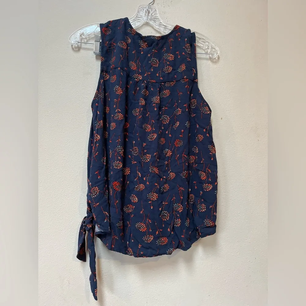 Universal Thread Women’s Navy Blue Orange Dandelion Sleeveless Toe Blouse XL - Image 2