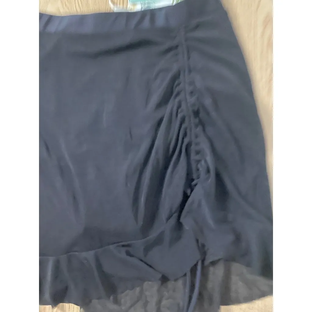 B1 New Women’s Swimsuit Bottoms with Attached Sarong Cover up Black Small/Medium - Image 2