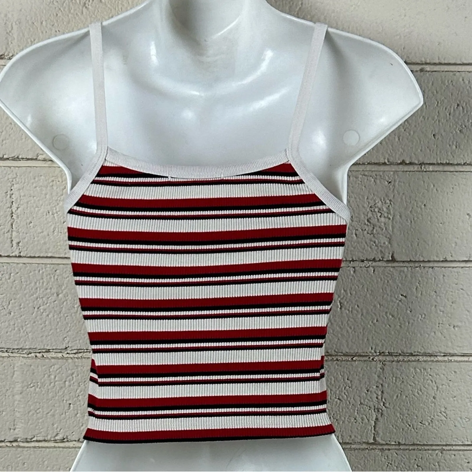 Brandy Melville Red Striped Tank one size - Image 5
