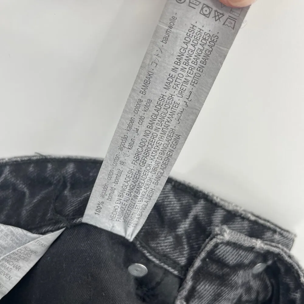 Zara Acid Wash Black Jeans Pants Size 6 100% Ecologically Grown Cotton - Image 7