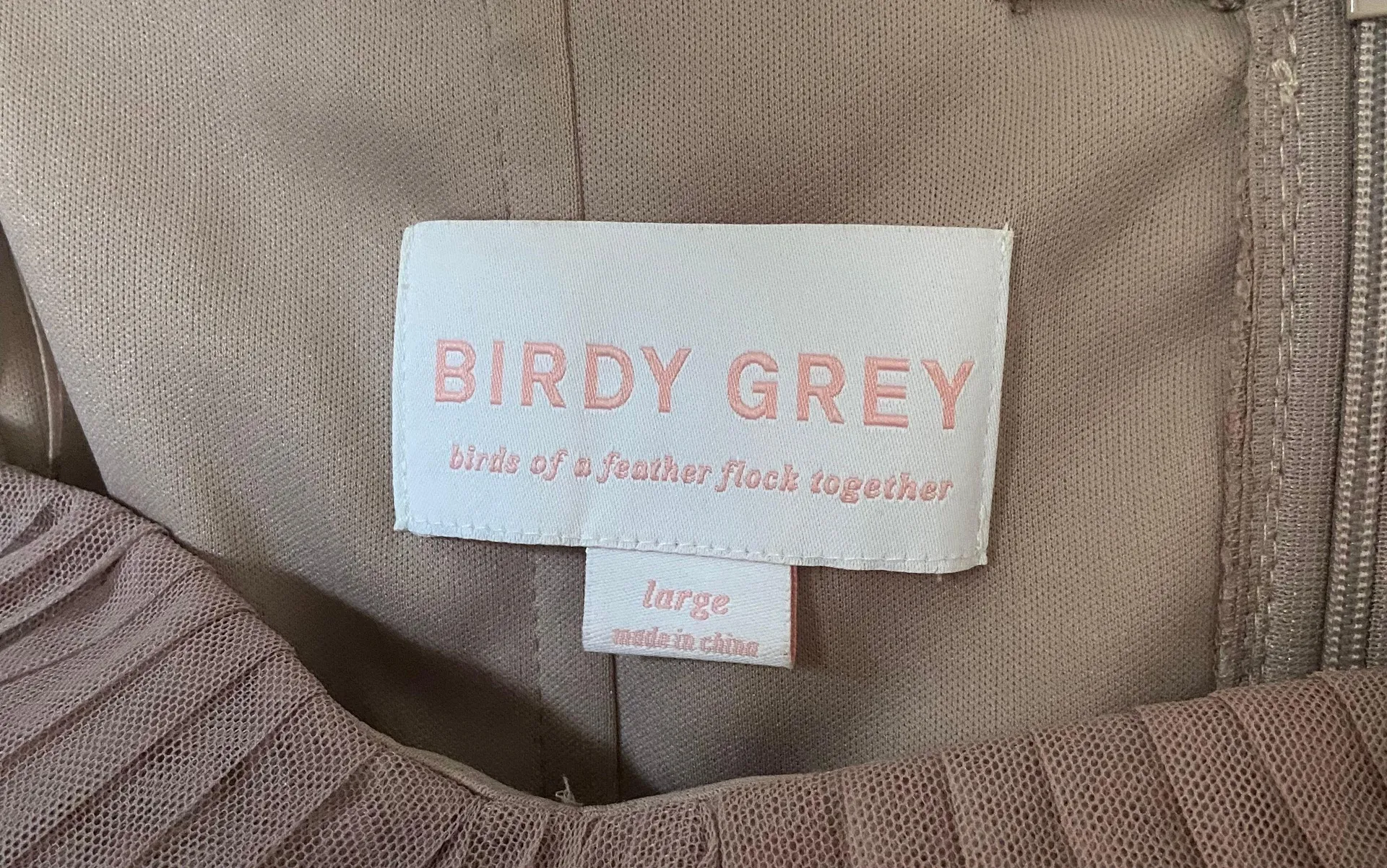 Christina Convertible Dress - Tulle Sandy Mauve Full Body Textured Padded - Image 9