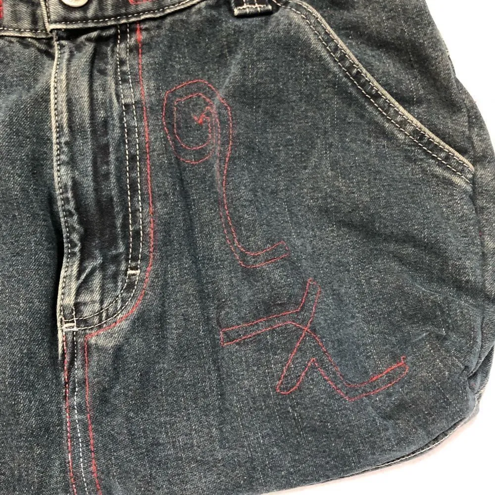 Blu Jean Denim Handbag, cute purse w/ long straps Blue - Image 2