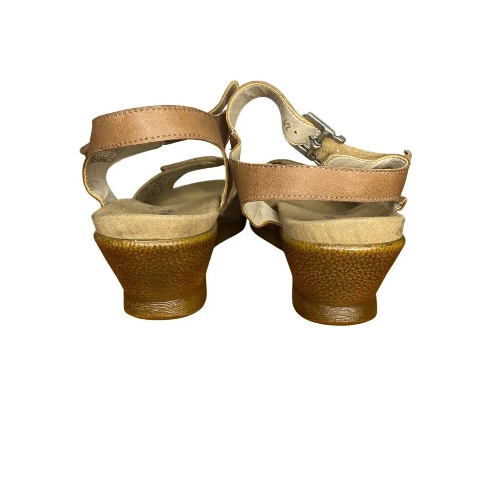 Romika Nevis 05 Womens Leather Wedge Sandals Size 42 / 11 comfort padded insole Brown - Image 5