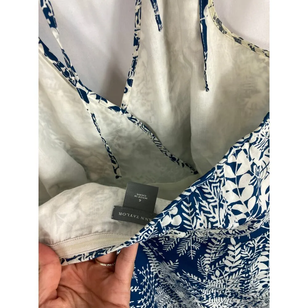 Ann Taylor Vintage Silk Blend Floral Sleeveless Halter Dress size 6 - Image 3