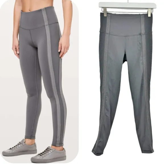 Lululemon Power Lines Leggings Titanium Dark Chrome Size 6 - Image 2