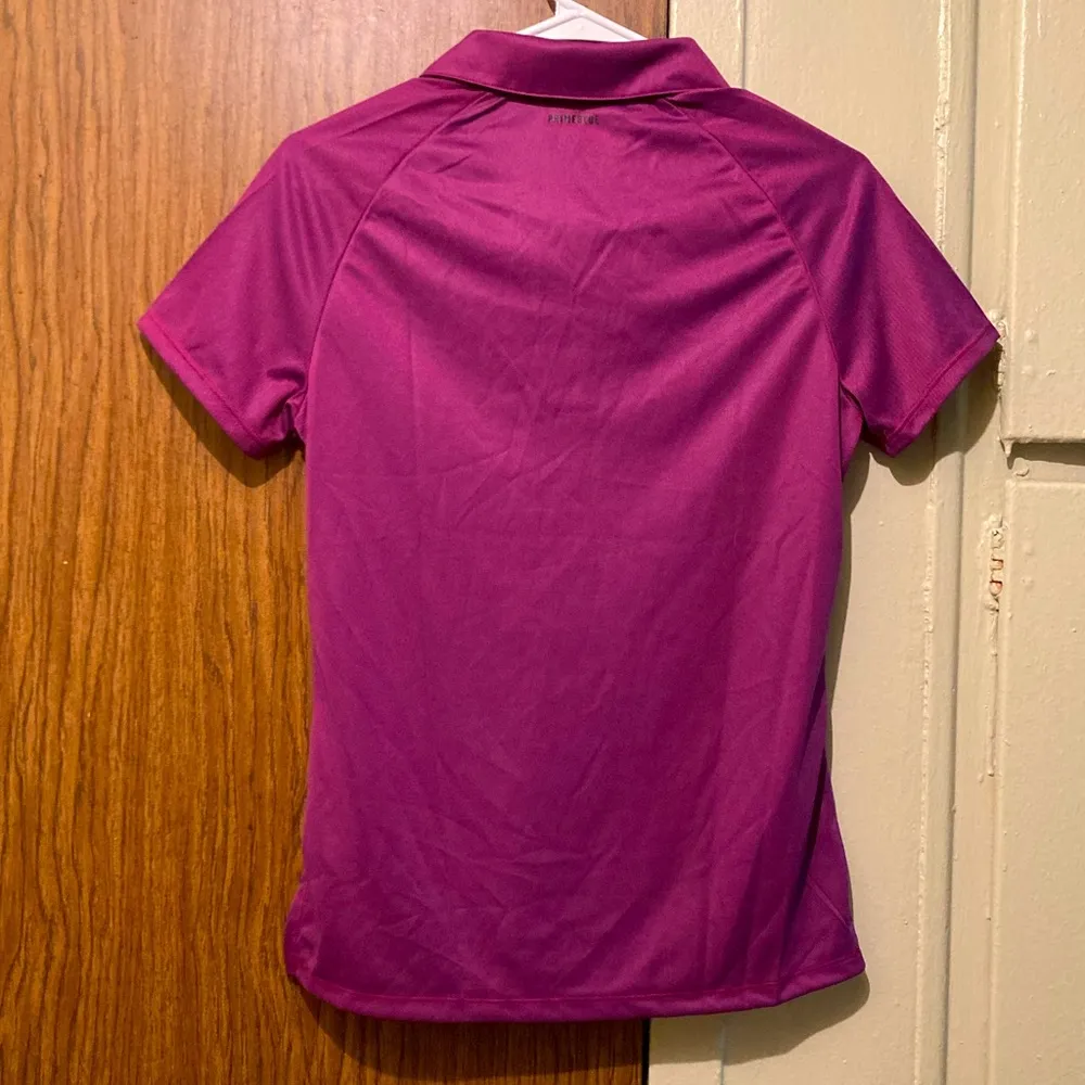 NWT Primeblue Adidas Polo Golf Shirt Women Size Small Petite Scarlet Purple $70 - Image 3
