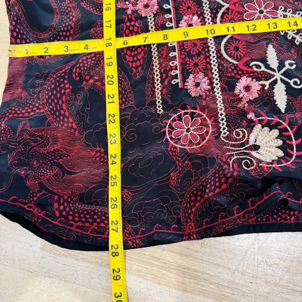 Johnny Was 100% silk tunic in Maroon NEW - Image 8