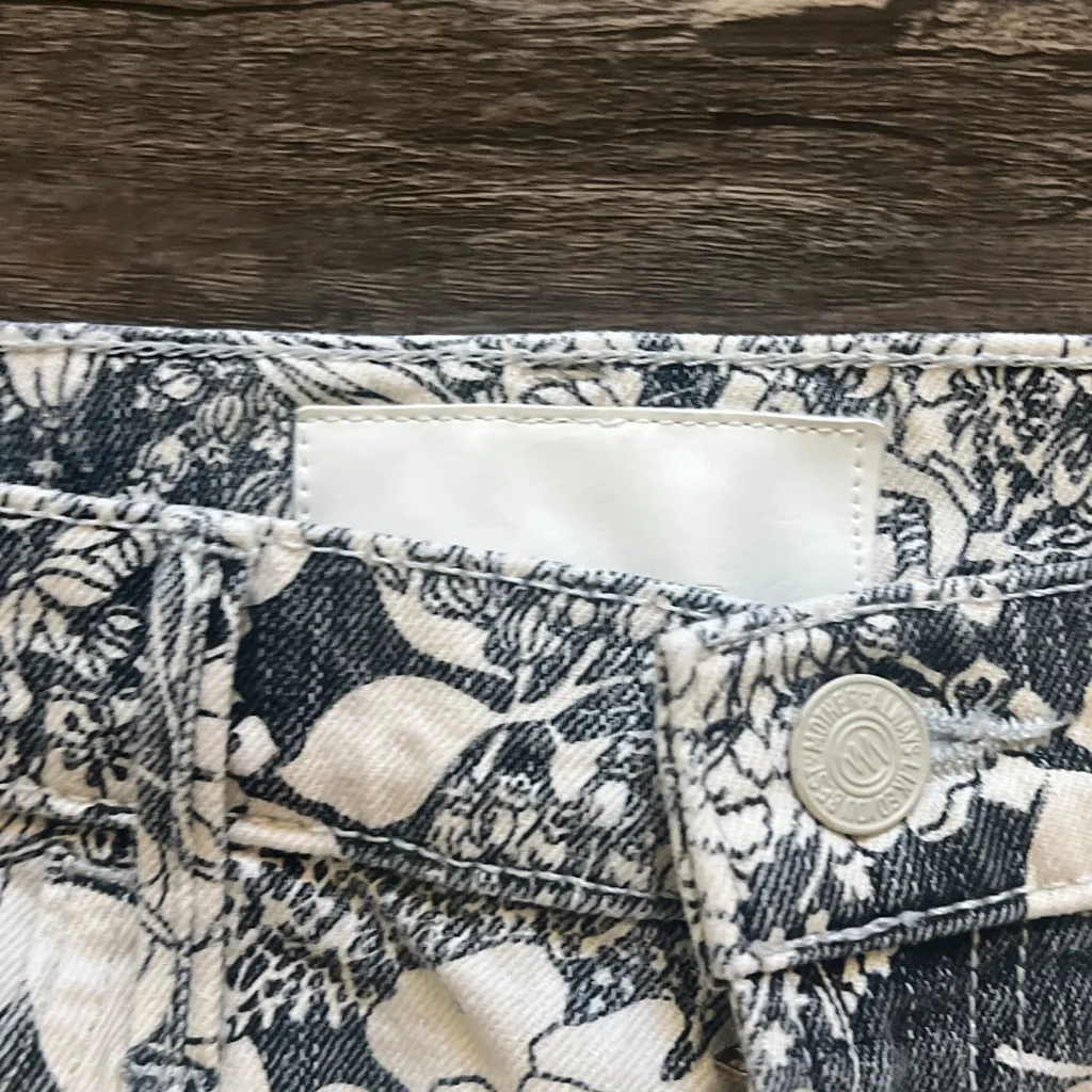 MOTHER Superior Jeans The Hustler Ankle French Fairy Tale Flared Floral Blue Size 27 - Image 4