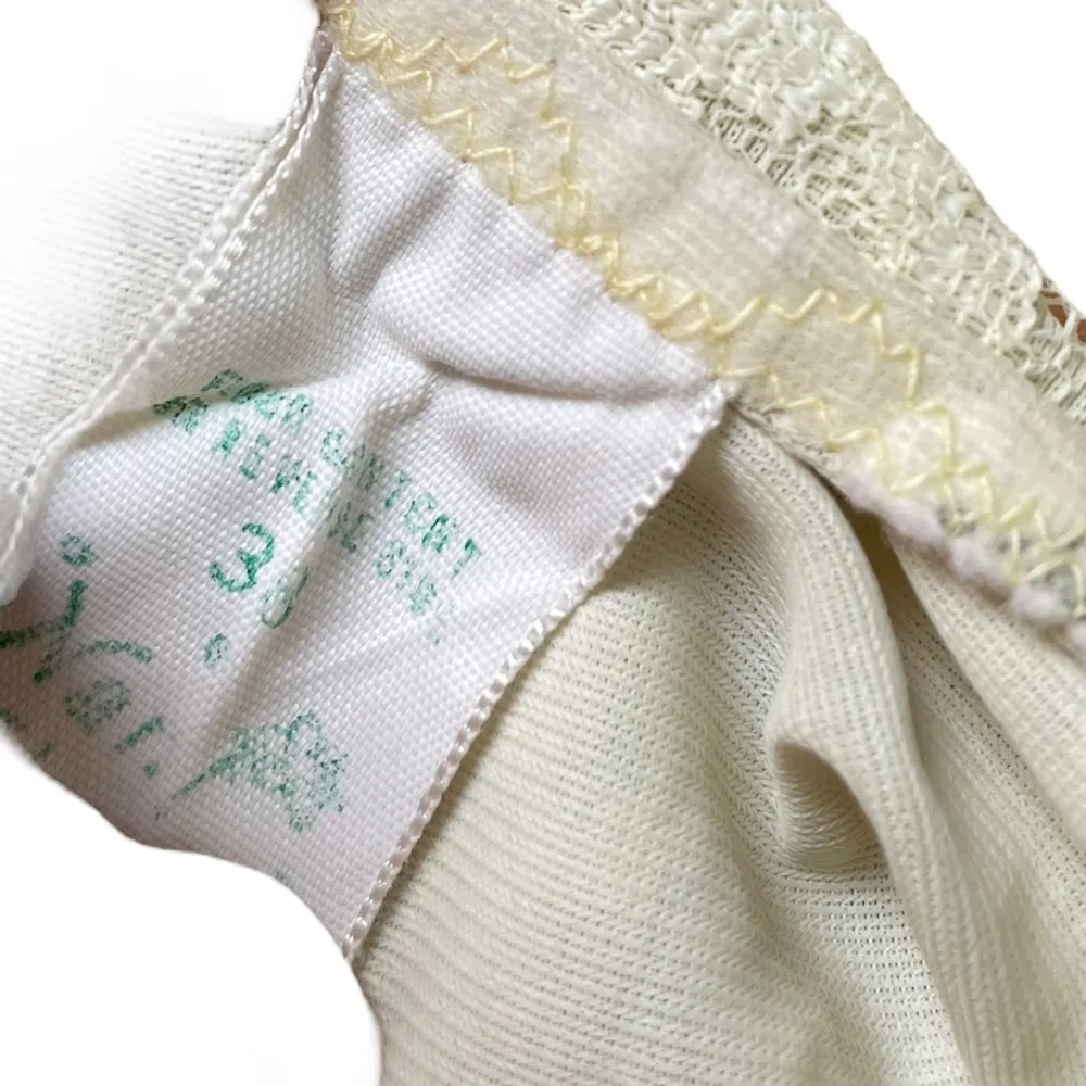 Nan Flower Vintage 50s 60s Yellow Romantic Lace Floral Lingerie Midi Slip Dress Size 38 - Image 10