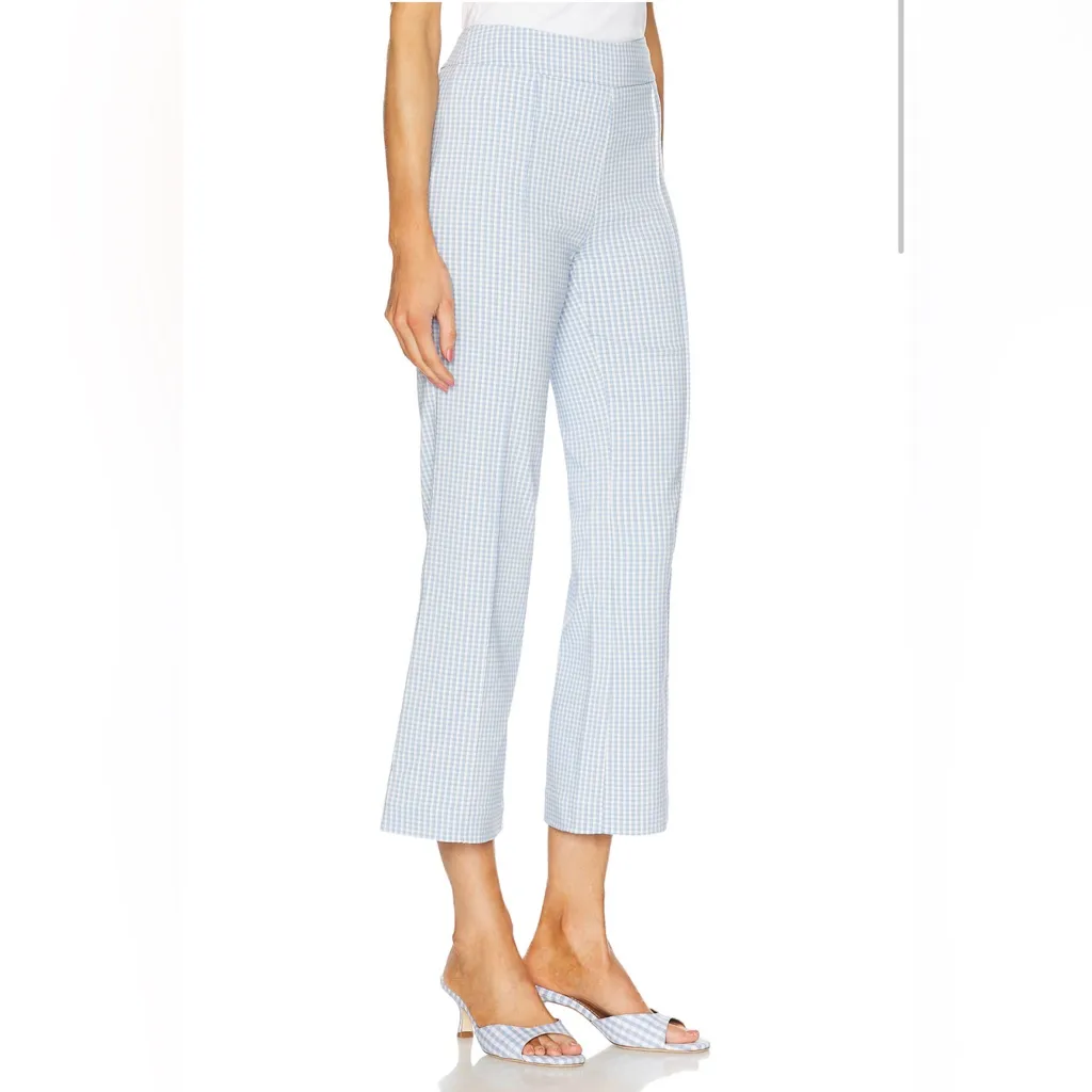 STAUD Knack Pants Sky Micro Check Baby Blue Gingham S - Image 2