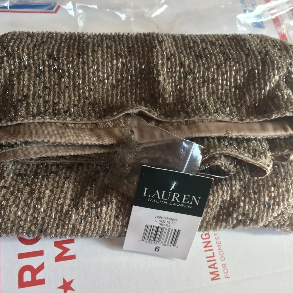 Lauren Ralph Lauren LRL shiny super heavy beaded / embroidered fully lined skirt Gold Size 6 - Image 5