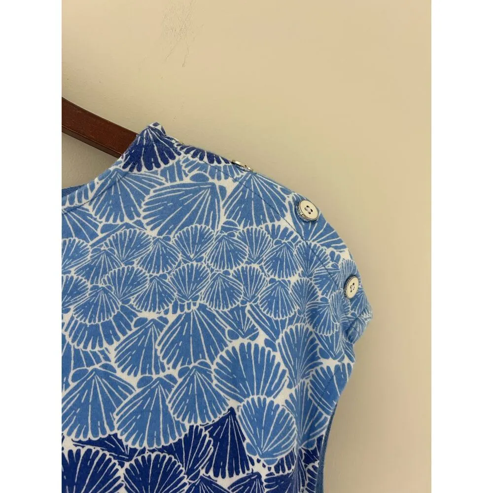 Talbots  Multi Colored Seashell Pattern Shift Dress Sz M Petite - Image 4