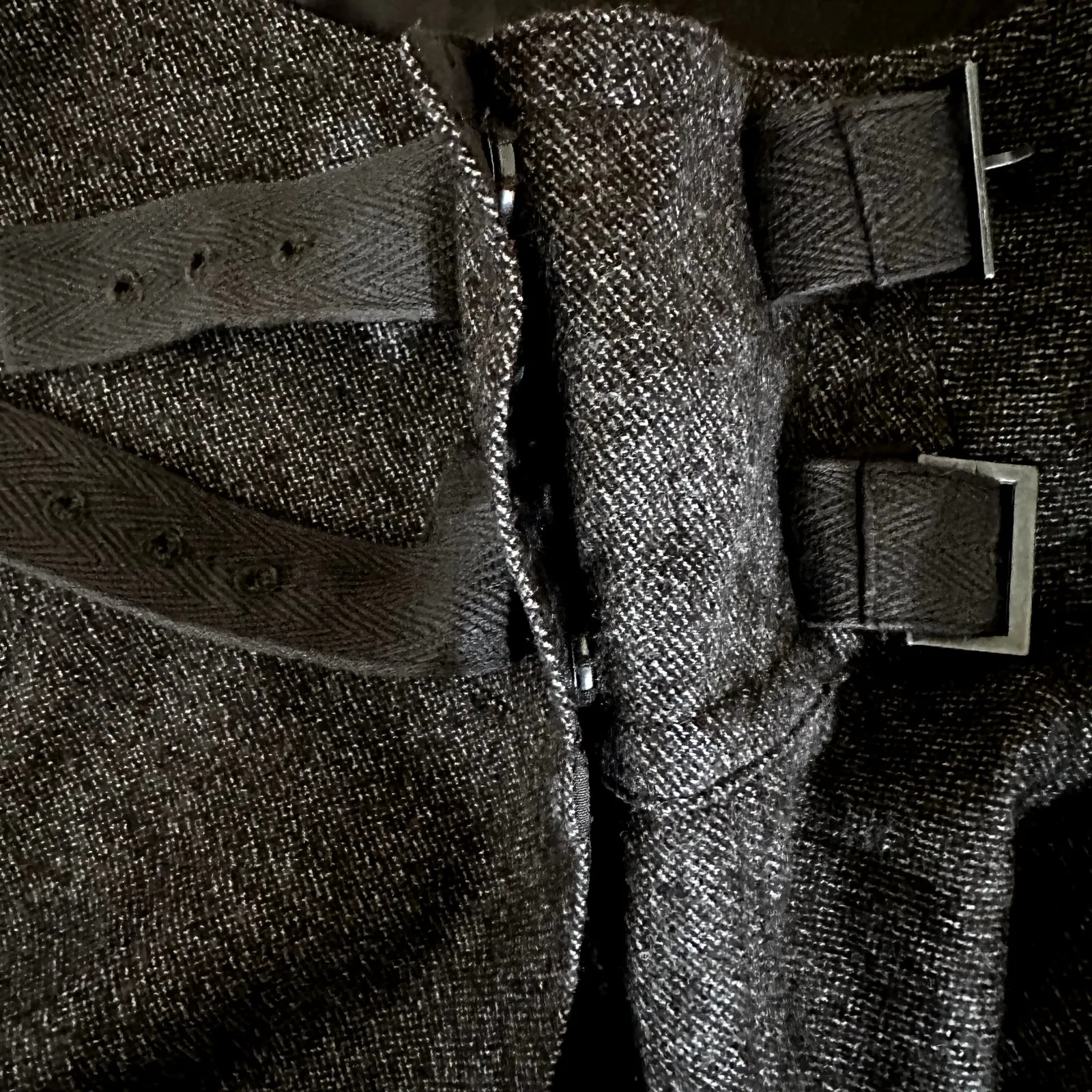 Sundance Wool A Line Skirt Buckle Strap Detail Flowy Academia Preppy Brown 6 - Image 2