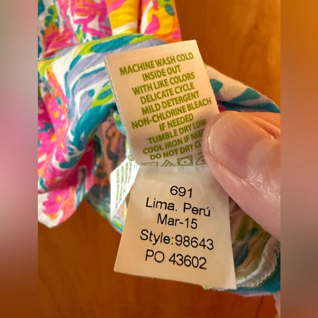 Lilly Pulitzer Tank Top Shirt Sleeveless Beach Ocean Green Pink Blue Small - Image 9