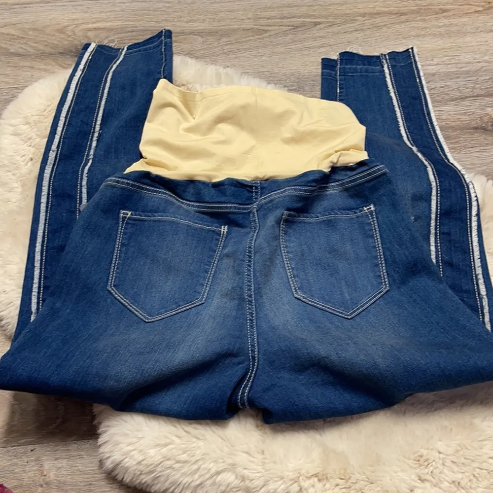 🦋4/$25 Maternity Skinny Ankle Jeans by Flutter & Kick Size 12 Blue - Image 8