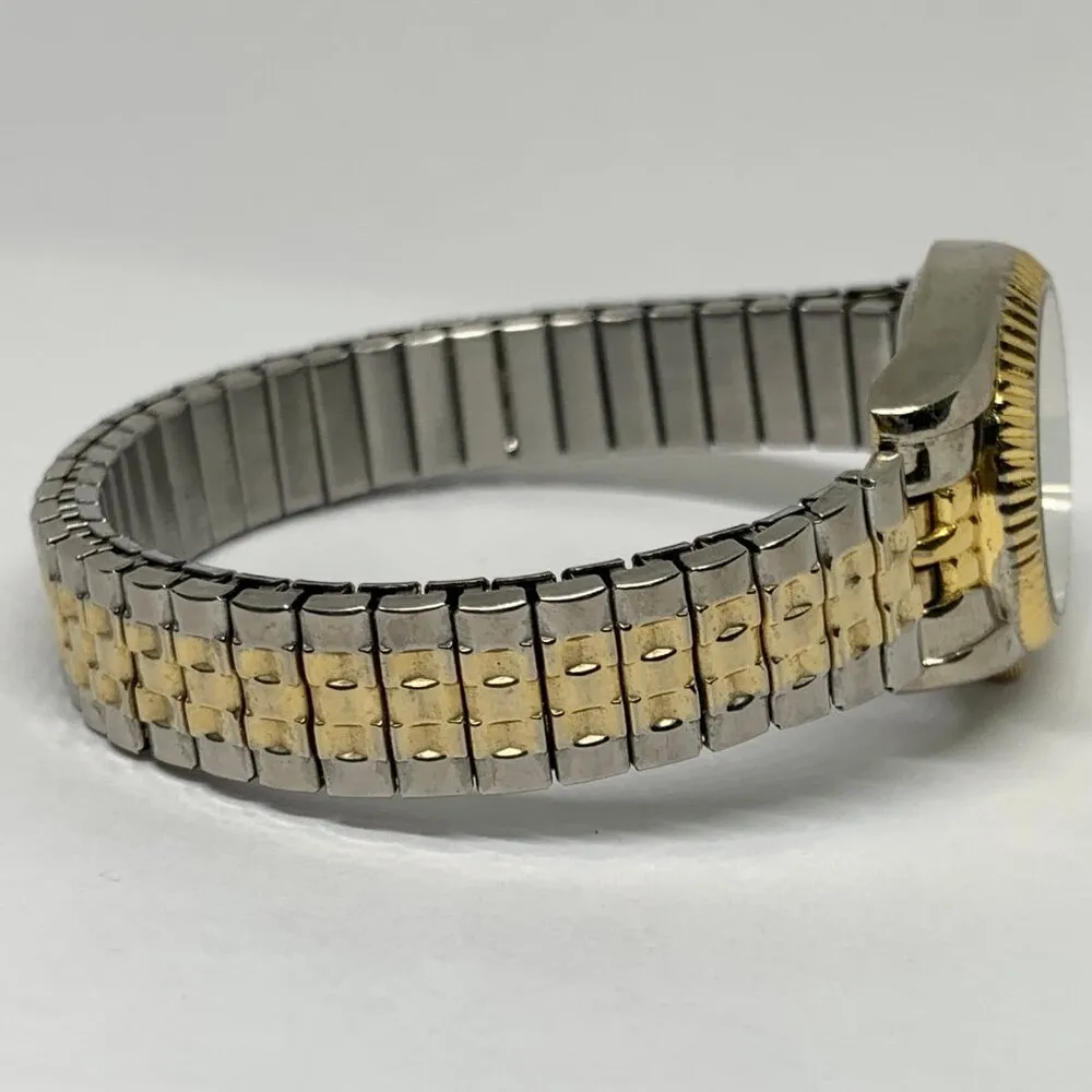 Vintage eternity classic women’s quartz analog wrist watch gold silver tone 25mm - Image 5