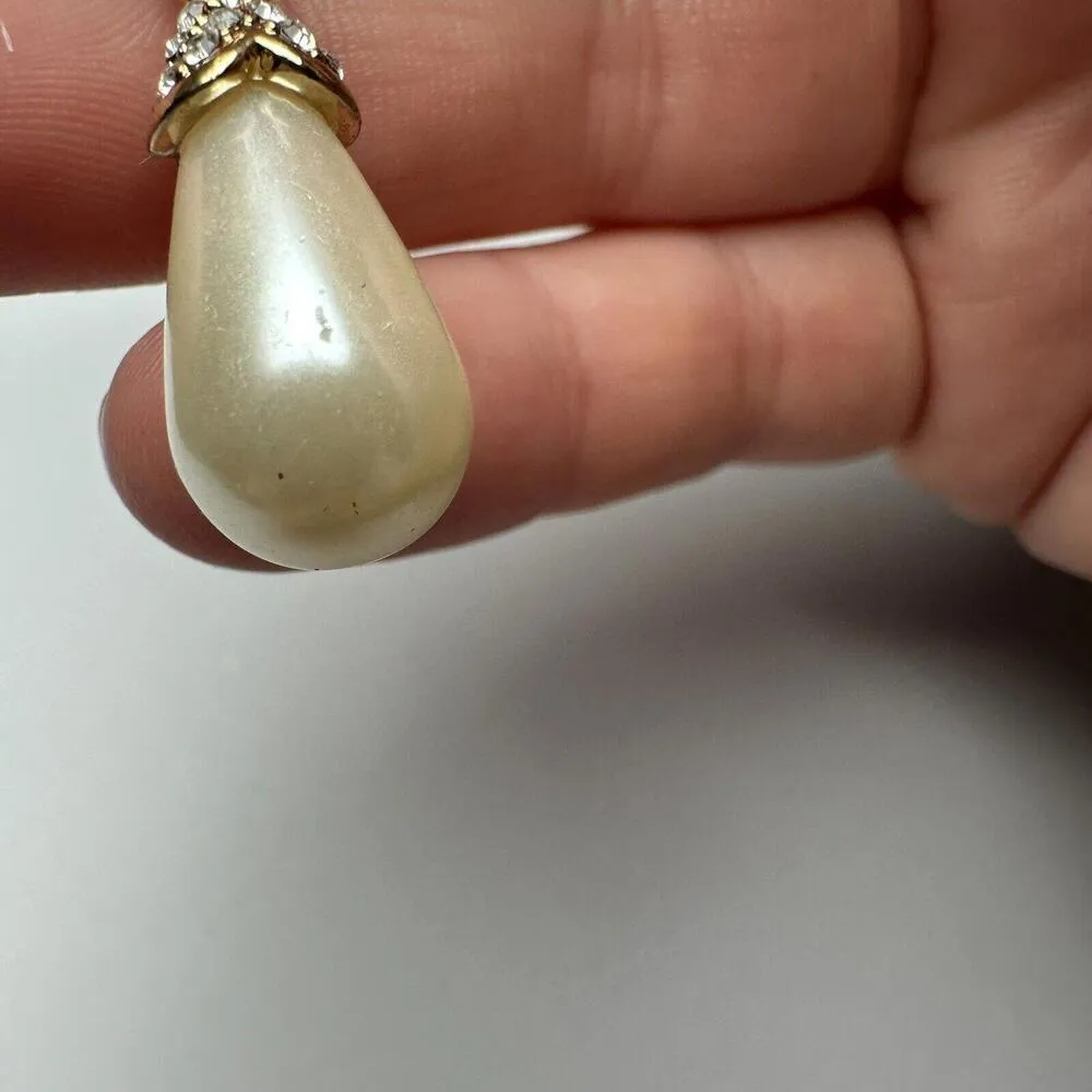 Avon NR Gold Tone Pink Flower With Faux Pearl Dangle Floral Brooch Pin Signed - Image 5