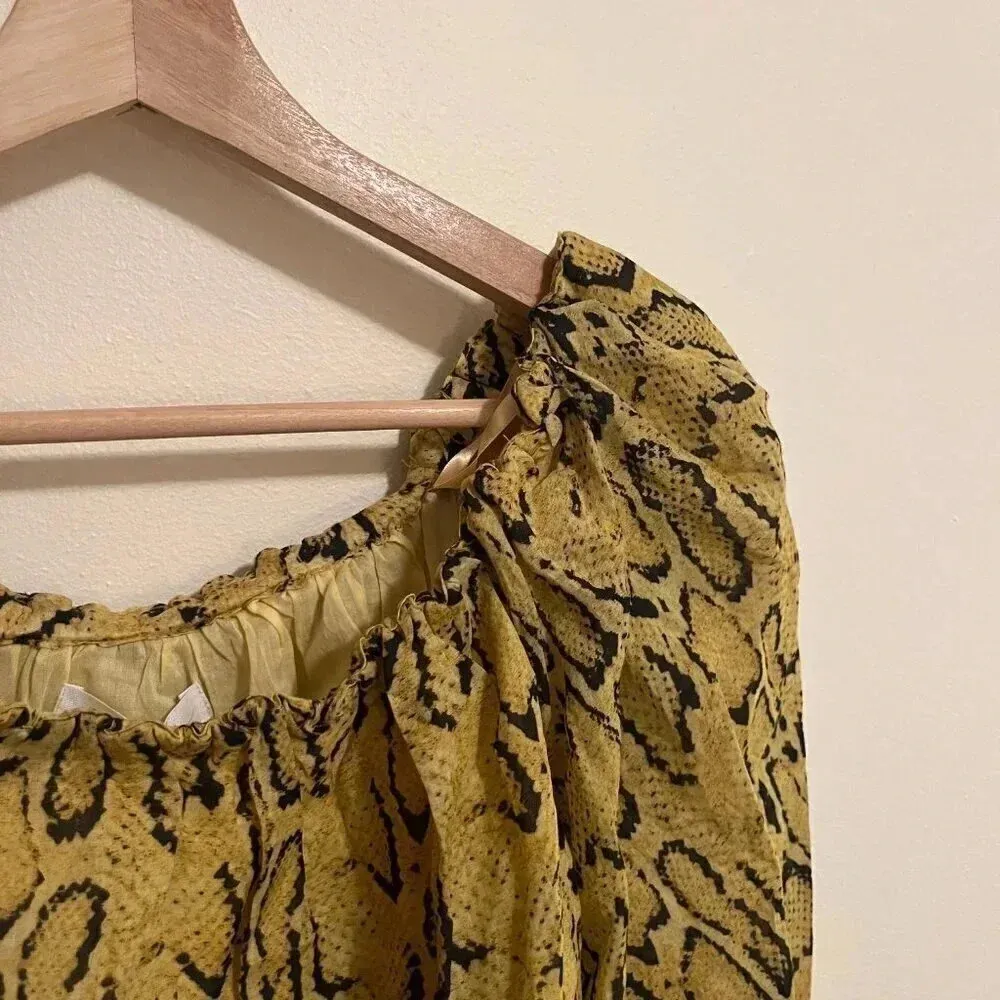 NWT FRAME Snakeskin Billow Blouse - Image 5