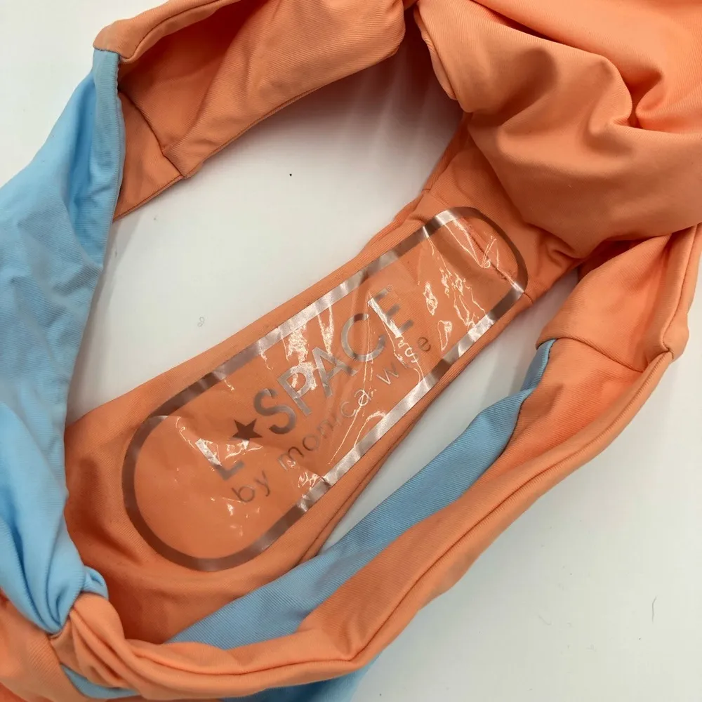 NWT L*Space Orange and Blue Bikini Set Top L / Bottoms M - Image 14