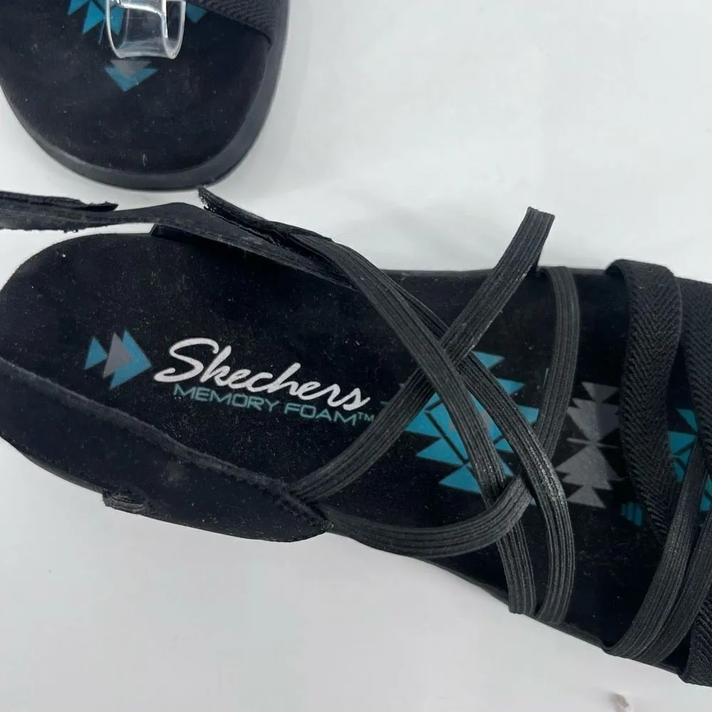Skechers Women's Reggae Slim Simply Stretch Sandals Slingback Sandals Black Sz 8 - Image 7