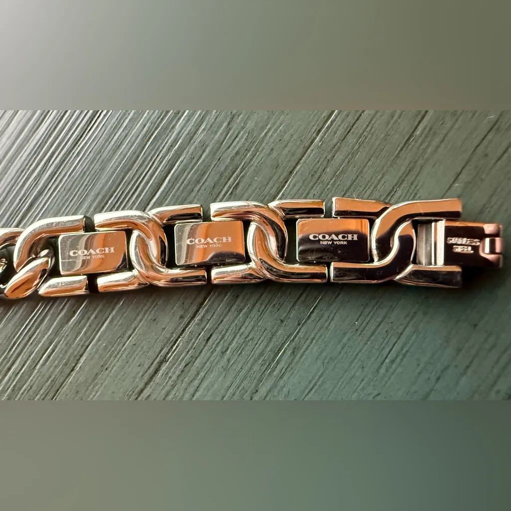 Coach Silver Watch with Cuban Chain - Image 4