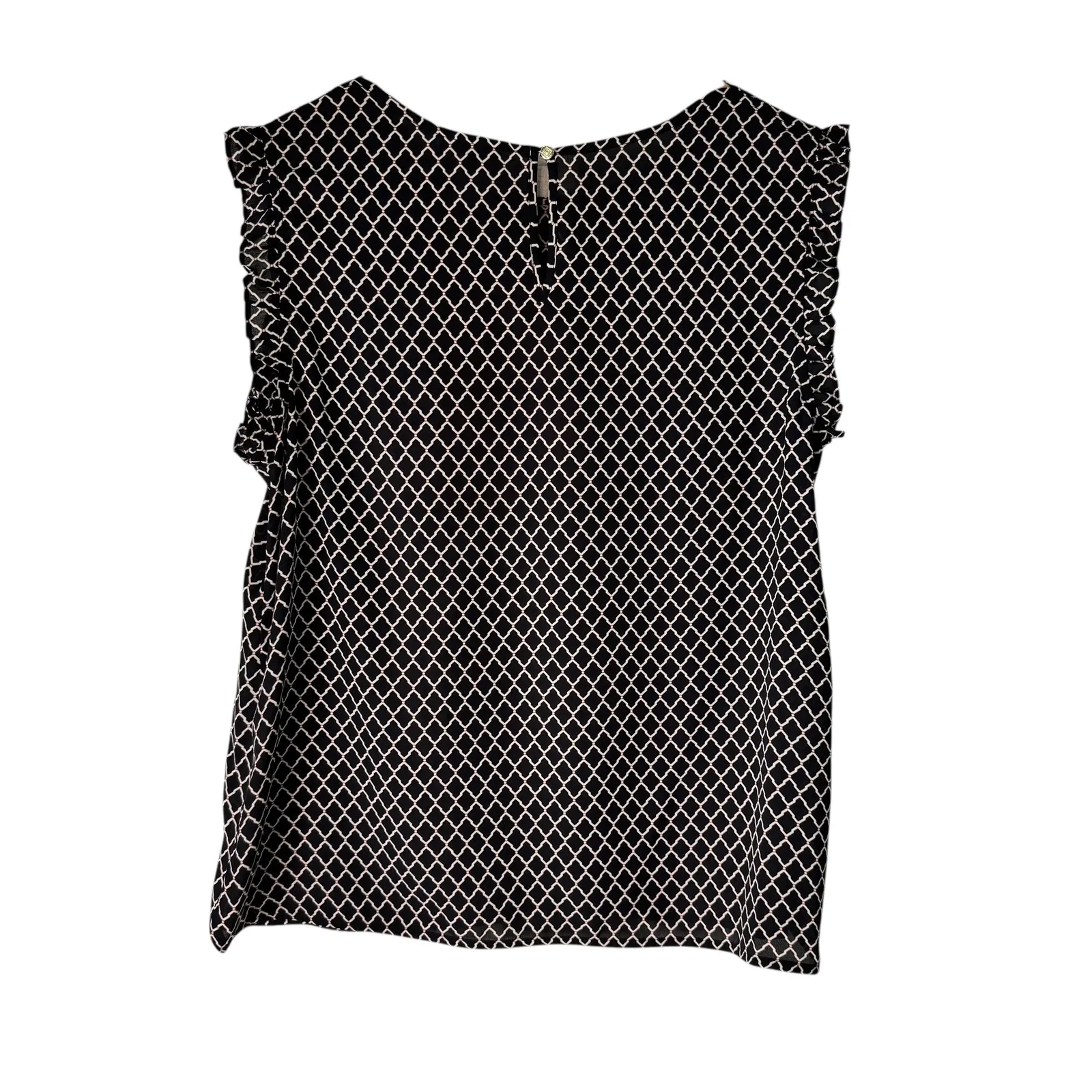 Liz Claiborne Black Diamond Print Floral Sleeveless Top - Size L - Image 6