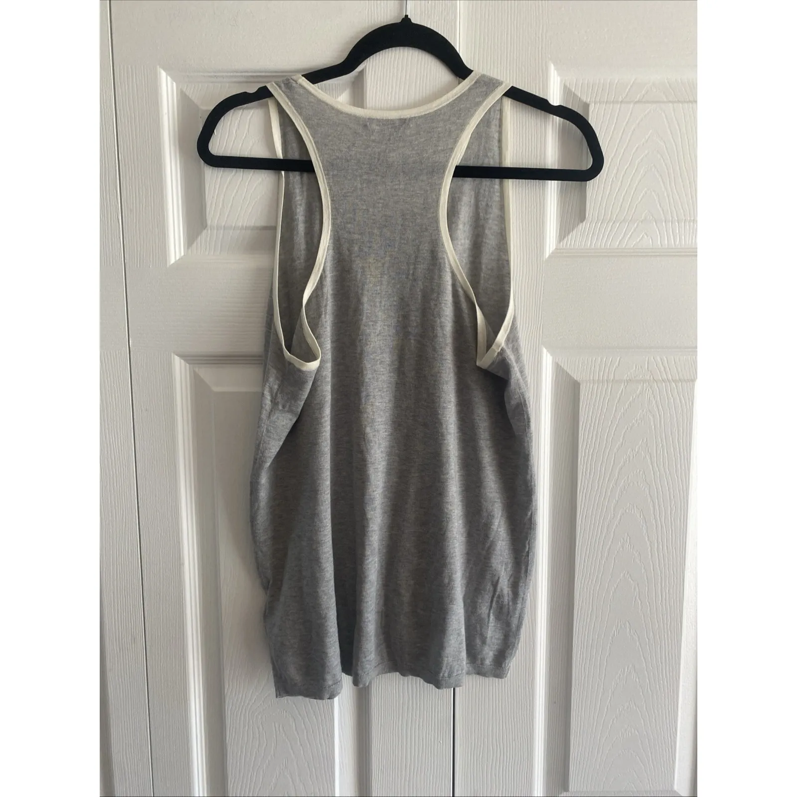 James Perse 4 Womens Large Gray Organic Cotton Cashmere Blend Clean Girl Top - Image 6