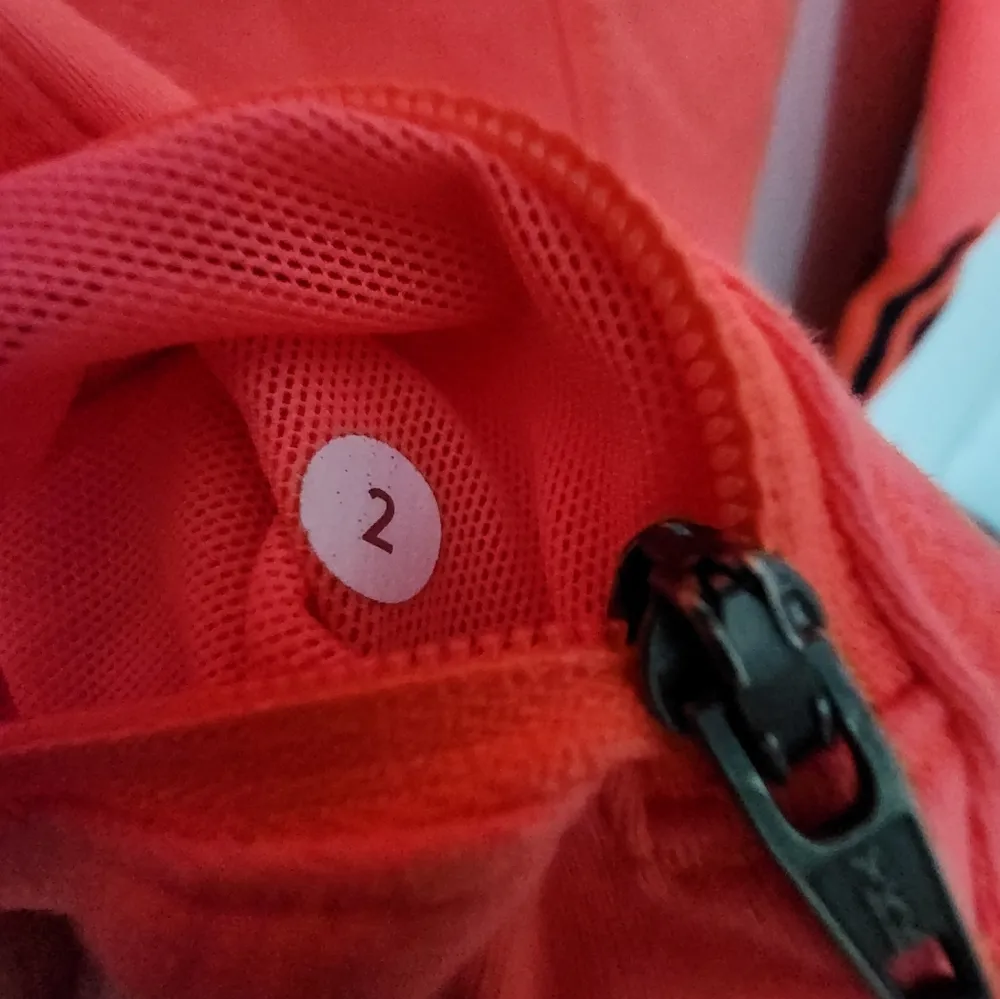 Lululemon Stride Jacket Neon Coral Orange Striped Define Forme Zip Up Jacket 2 - Image 9