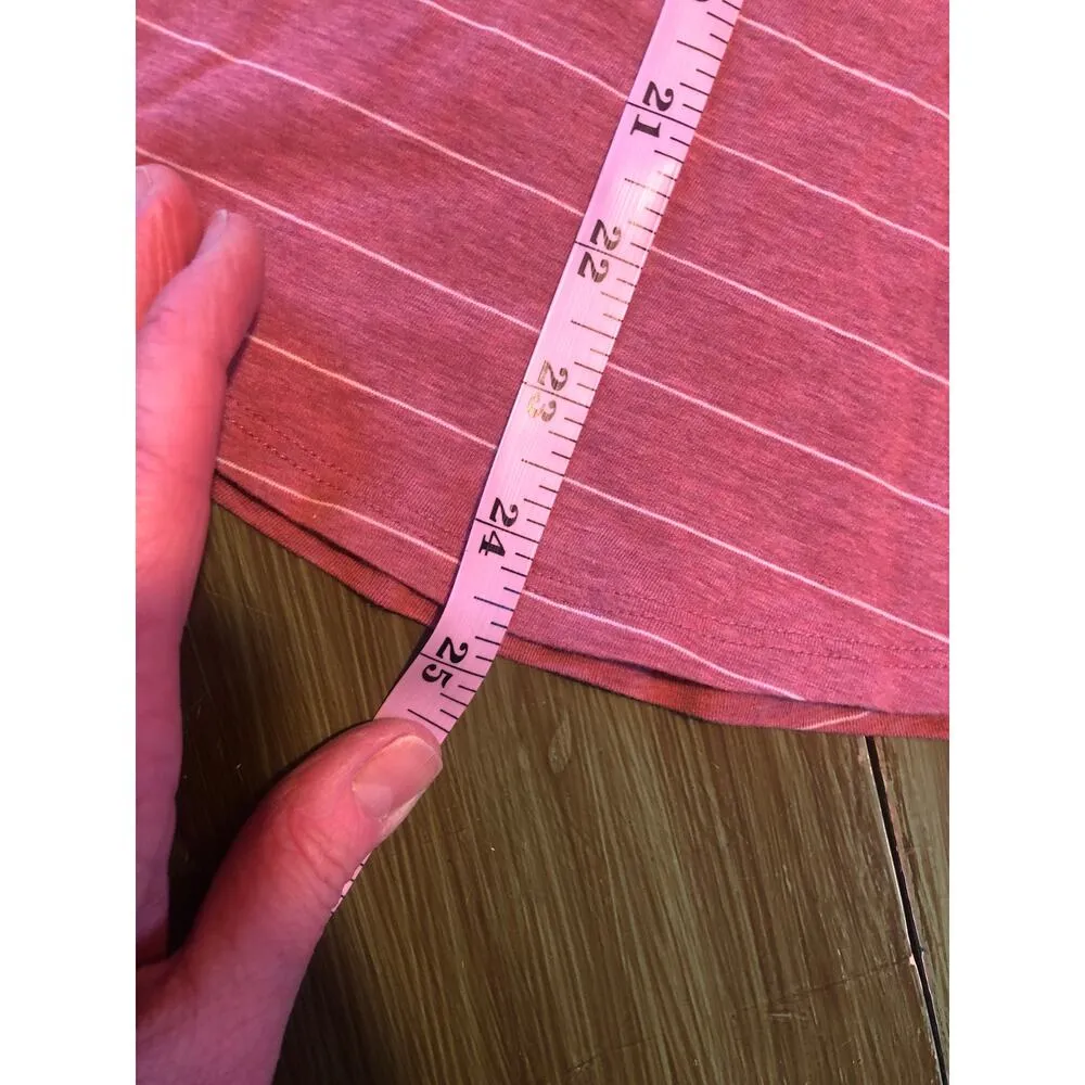 Lululemon NWOT Love Tee V-Neck Pink Striped Knit Top - Size Small - Image 5