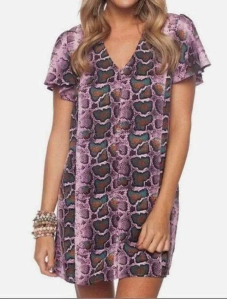 Buddy Love Hailey Purple Haze Snake Print Dress - Image 2
