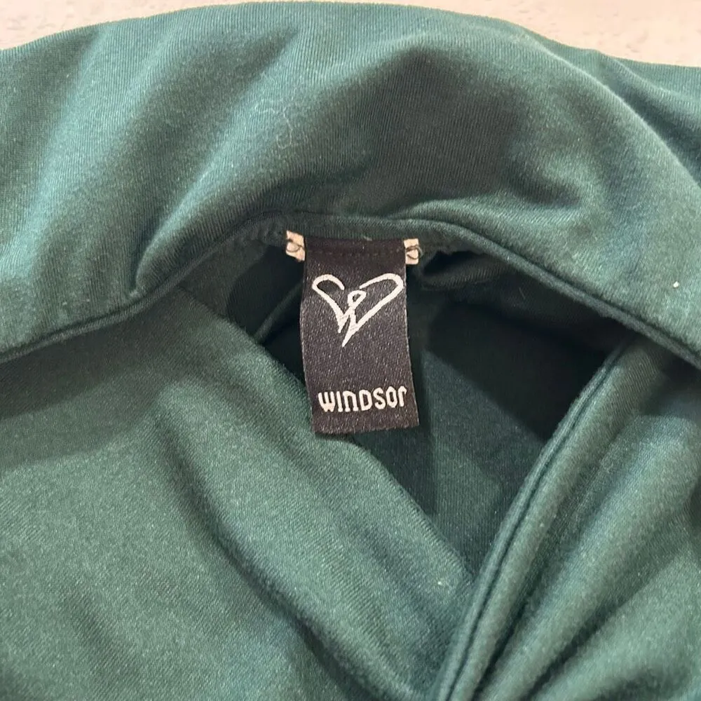 Windsor Dark Green Ruched Bodycon Mini Dress Spaghetti Strap Small - Image 3