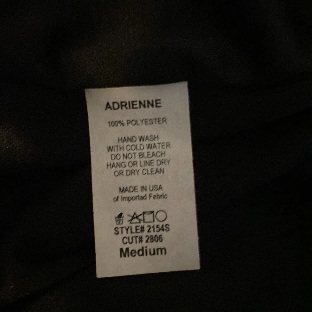 Adrienne Flowy Black Crepe Dress Sz M - Image 5