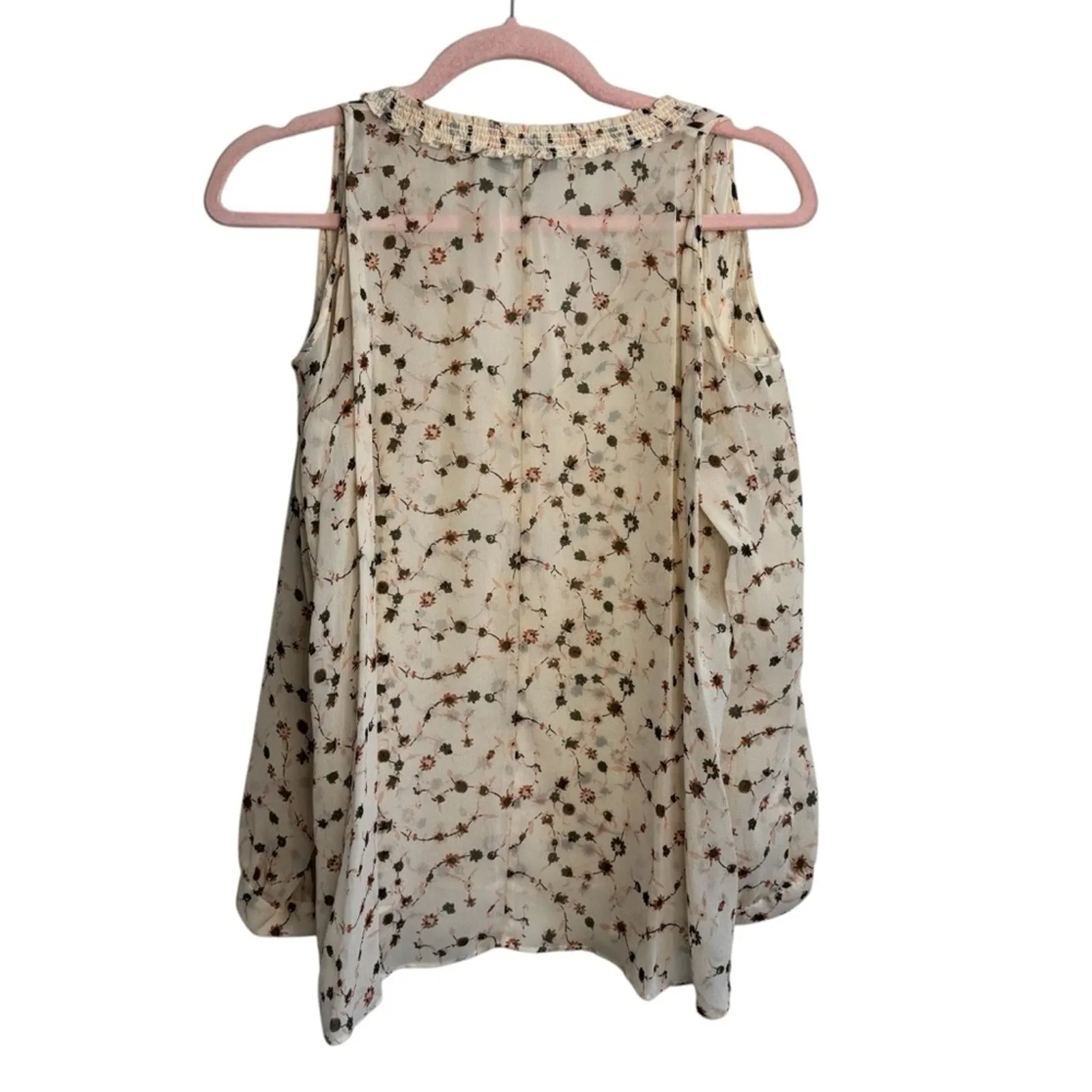 Derek Lam 10 Crosby Floral Silk Cold Shoulder Blouse - Image 3