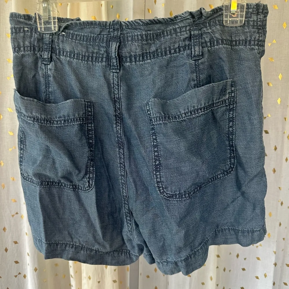 American Eagle Ruffle Waist Button Fly Soft Demin Cargo Casual Style Shorts 6 - Image 3