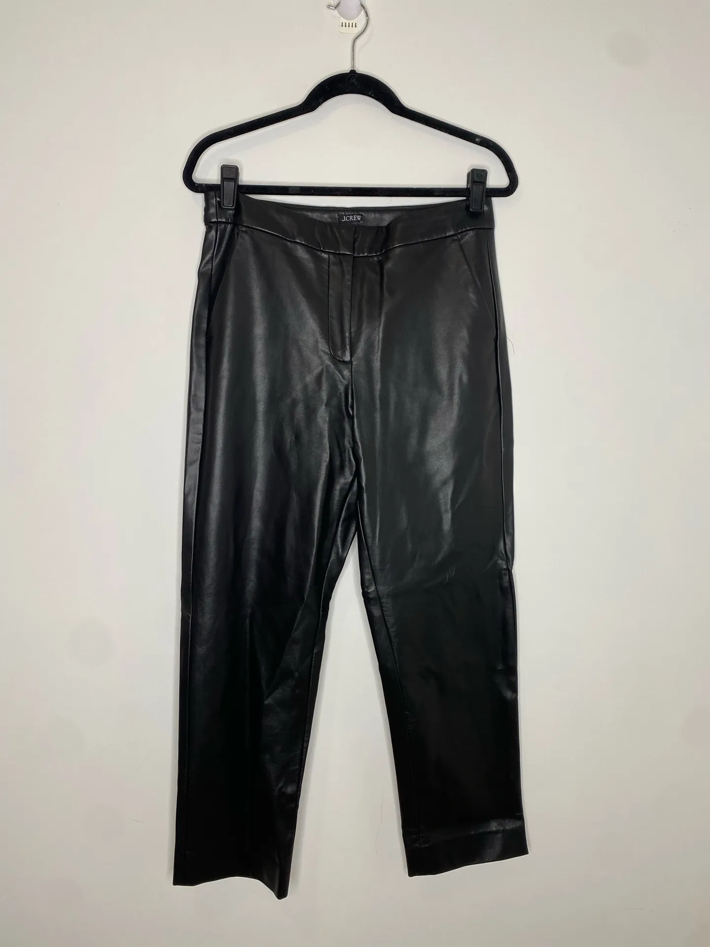 J.Crew Kate Straight Leather Leg Faux Pants 8 - Image 5