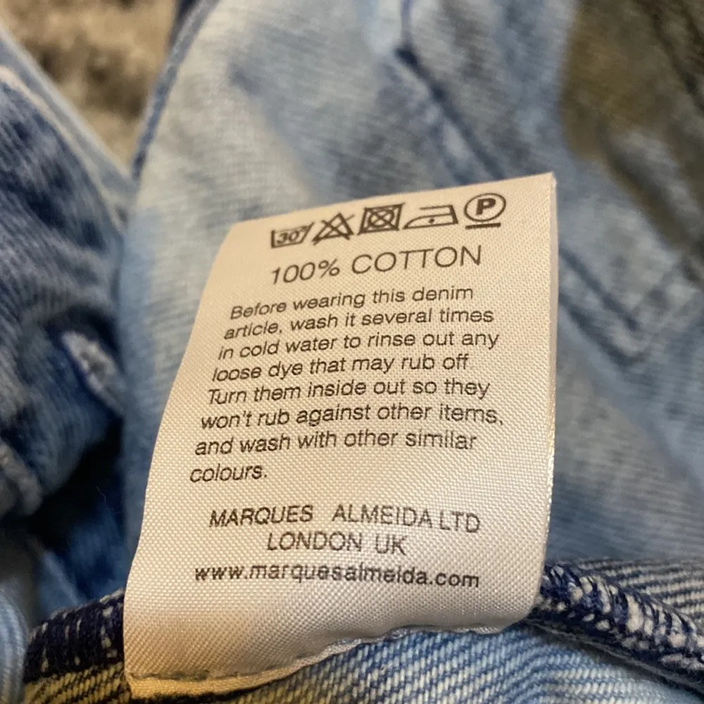 Marques Almeida Asymmetrical Frayed Denim Jean Overall Dress SIZE XS Blue - Image 8