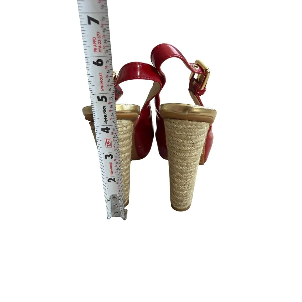 MICHAEL KORS Red Patent Leather Slingback Heels Size 4.5 - Image 8