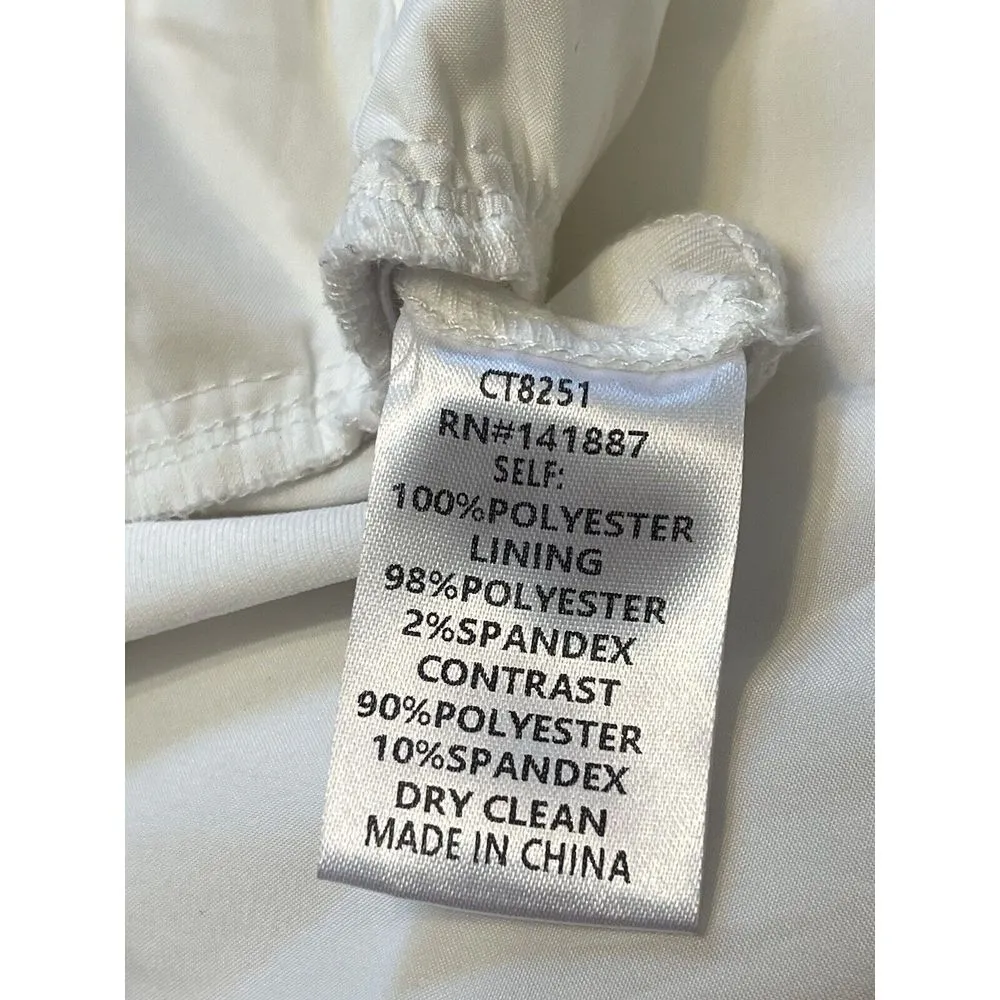 TCEC Pleated Organza Bodysuit In White NWT Rear Bow Detail Stretchy‎ Size Medium - Image 10