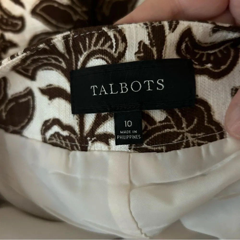 Talbots Linen Cotton Blend Pleated Skirt. Size 10. - Image 2