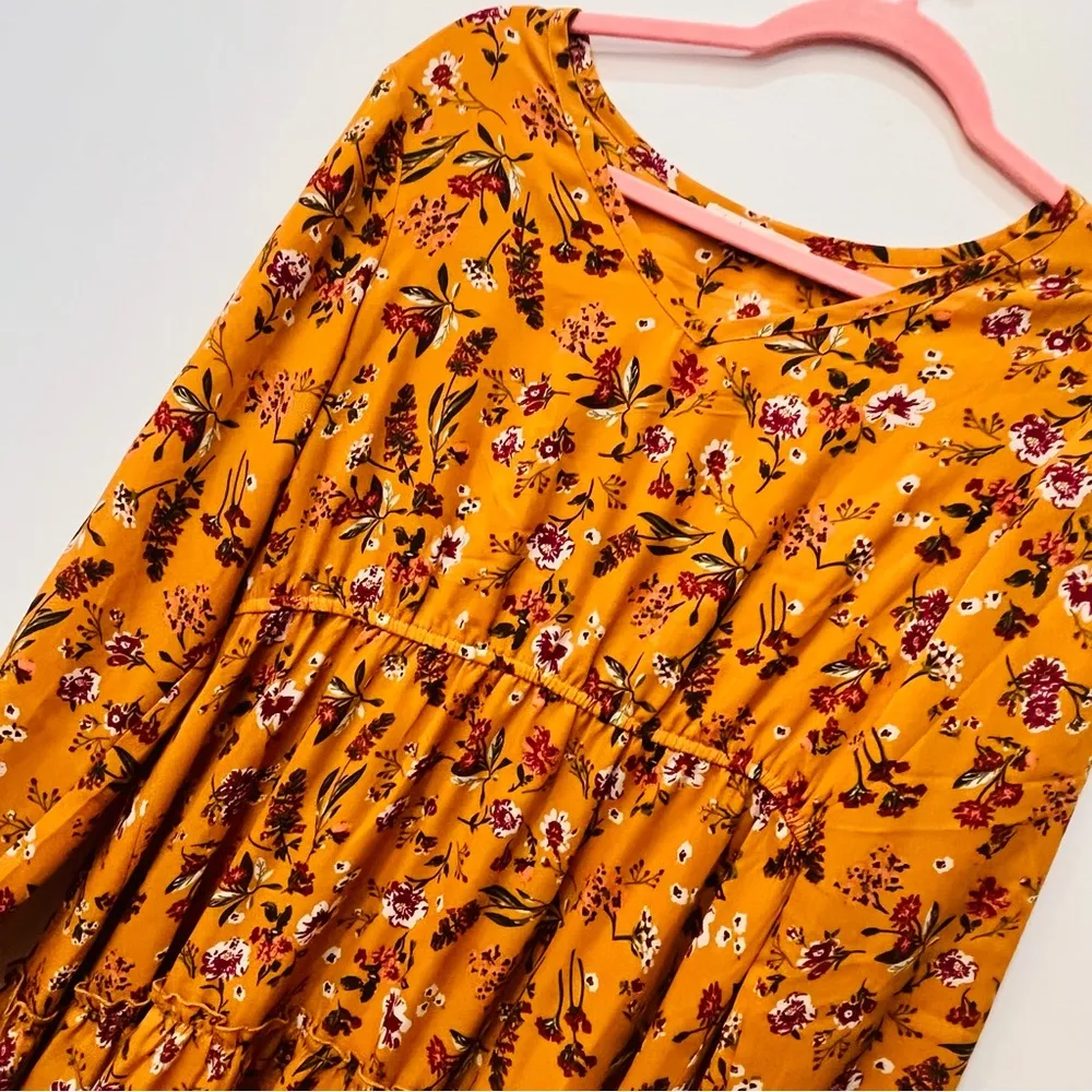 Indigo Soul Peasant Dress Womens Yellow  Flowers Size small - Image 2