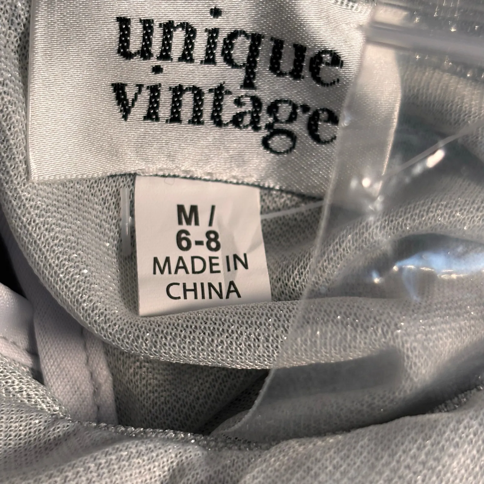 Unique Vintage  Silver Metallic Mock Turtleneck Shimmer Sheer Blouse Festive - Image 11