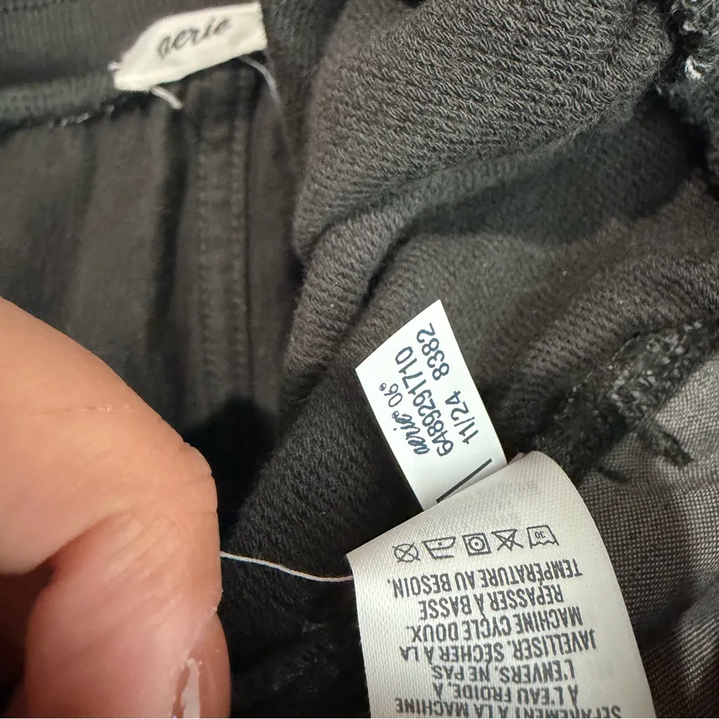 Aerie Soft Landing Trouser Smoked Gray Loose Fit Super Wide Leg Large Short - Image 6