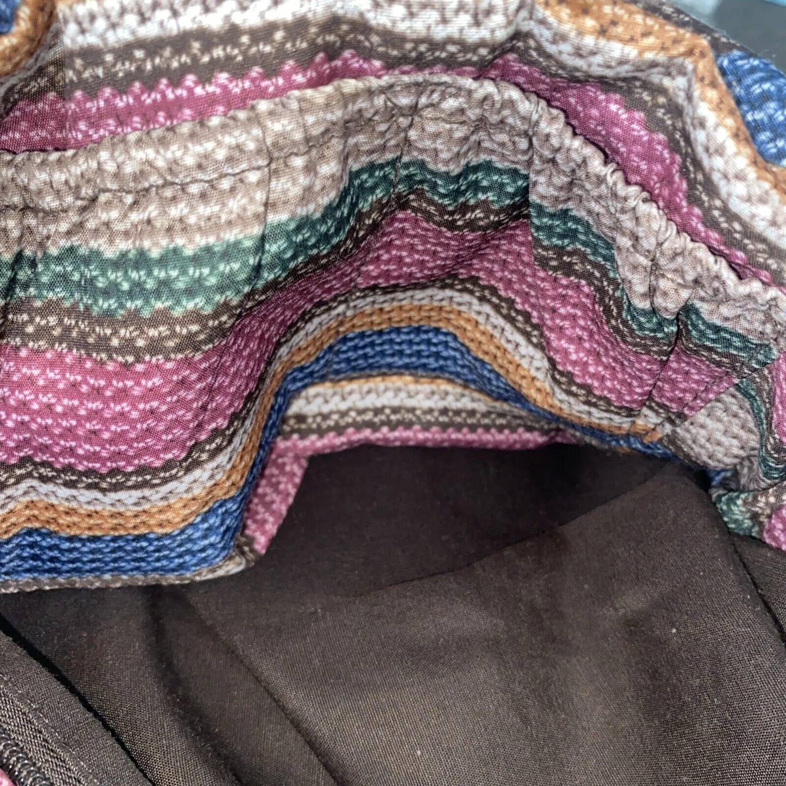 THE SAK Indio Shoulder Handbag Purse Brown Bucket Bag Woven Straps Leather EUC - Image 15