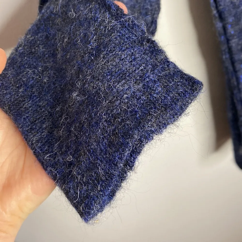 Skin alpaca blend metallic splatter navy v - Image 99