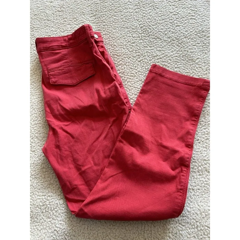 Pistola High Rise Utility Straight Crop Denim Pant Jean in Hibiscus Size 29 - Image 4